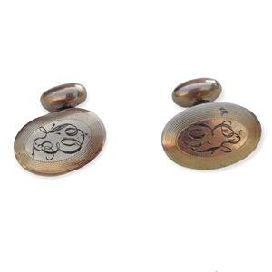 Antique E&D monogram etched cuff links